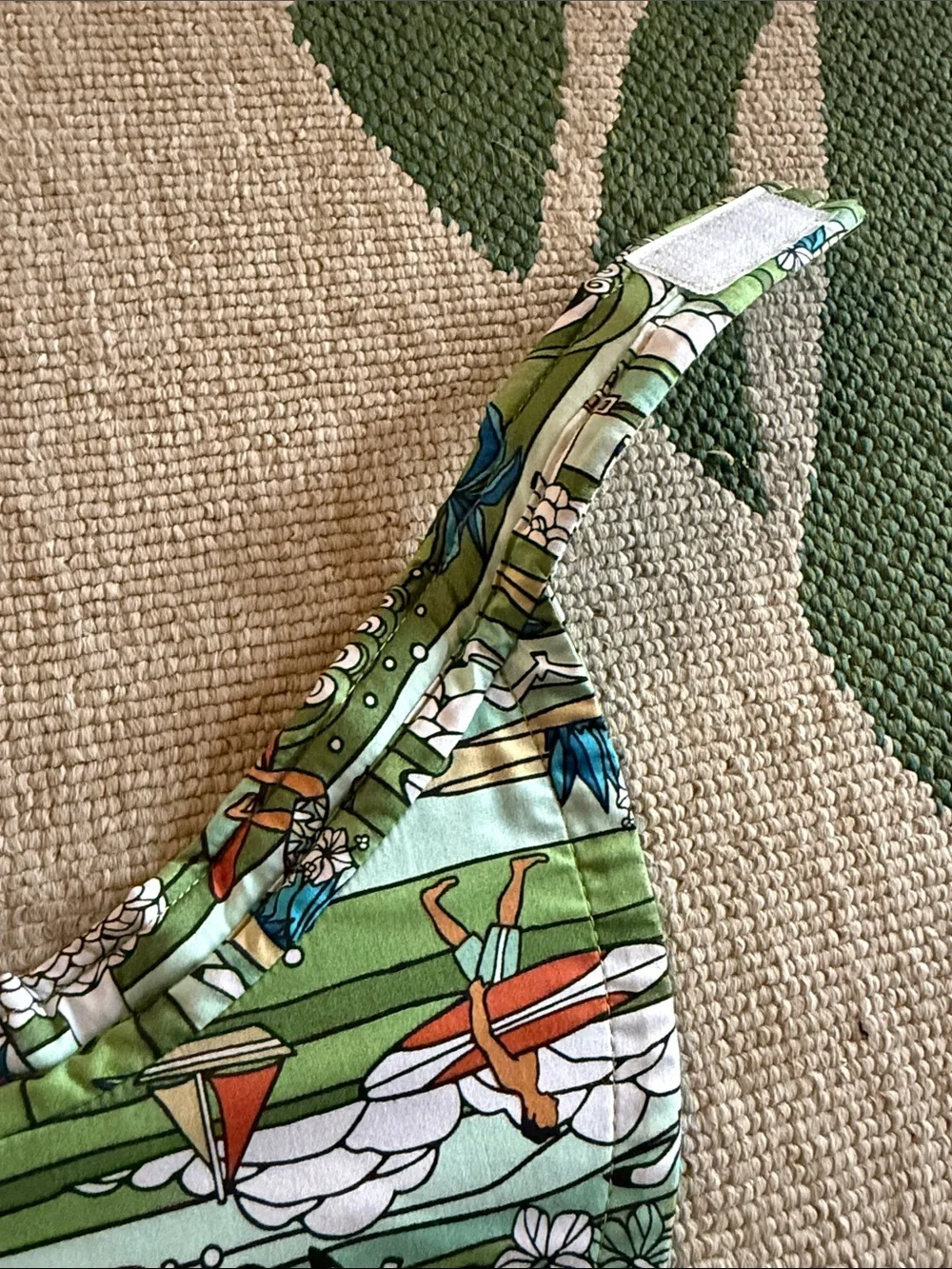 Vintage Green Surf Print Visor